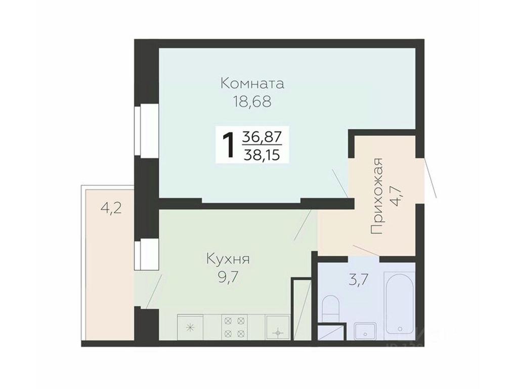 Apartment Sale, 38.15 sq. m. at Art-kvartal Onegin, Sadovaya Street, 3к1, Krasnaya Gorka Microdistrict, Podolsk, Moscow Region, Russia #1 Apartment Sale, 38.15 sq. m. at Art-kvartal Onegin, Sadovaya Street, 3к1, Krasnaya Gorka Microdistrict, Podolsk, Moscow Region, Russia #1