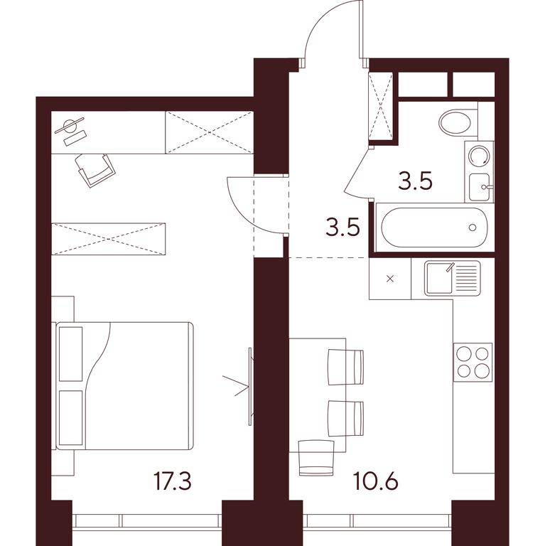 1-BD Apartment Sale, 34.9 sq. m. at INDY TOWERS (Indi Tauerz), Kuusinen Street, Moscow, Russia #1 1-BD Apartment Sale, 34.9 sq. m. at INDY TOWERS (Indi Tauerz), Kuusinen Street, Moscow, Russia #1