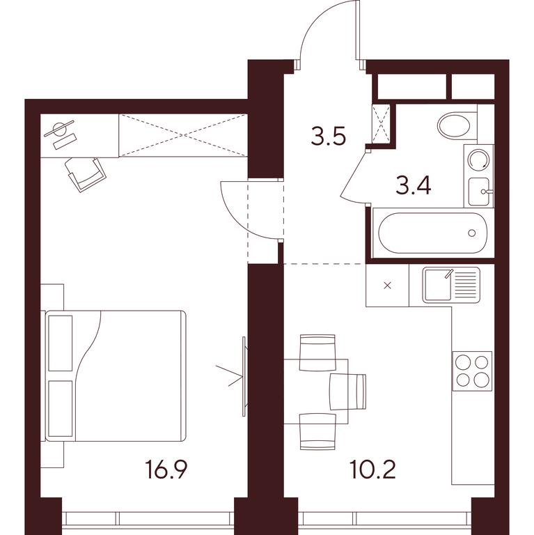 1-BD Apartment Sale, 34 sq. m. at INDY TOWERS (Indi Tauerz), Kuusinen Street, Moscow, Russia #1 1-BD Apartment Sale, 34 sq. m. at INDY TOWERS (Indi Tauerz), Kuusinen Street, Moscow, Russia #1