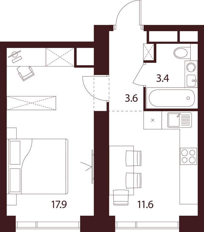 1-BD Apartment Sale, 36.5平方米 at INDY TOWERS (Indi Tauerz), Kuusinen Street, Moscow, Russia #1 1-BD Apartment Sale, 36.5平方米 at INDY TOWERS (Indi Tauerz), Kuusinen Street, Moscow, Russia #1