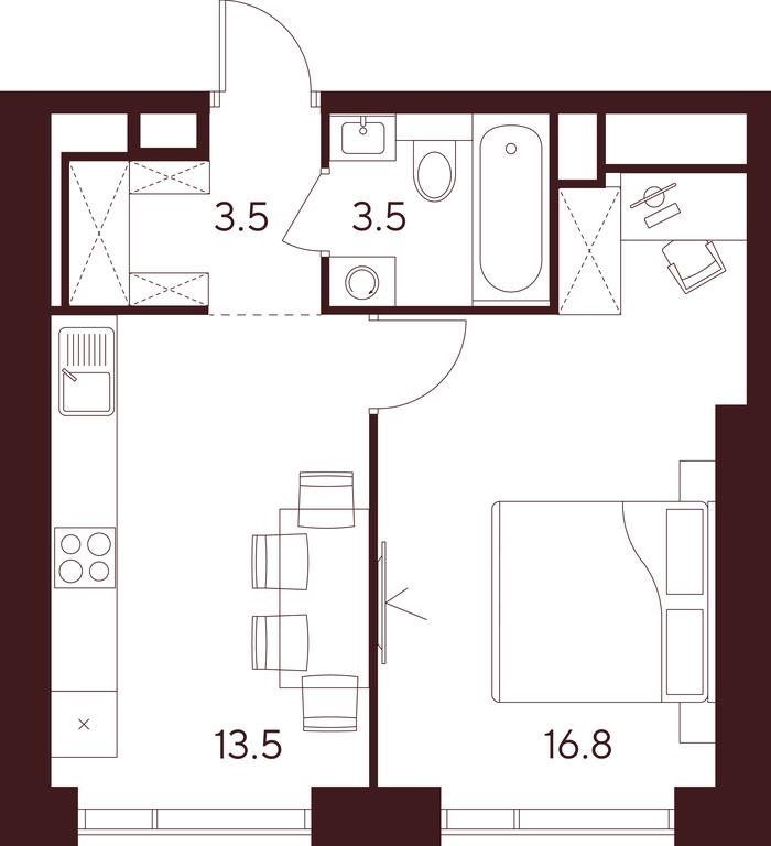 1-BD Apartment Sale, 37.3平方米 at INDY TOWERS (Indi Tauerz), Kuusinen Street, Moscow, Russia #1 1-BD Apartment Sale, 37.3平方米 at INDY TOWERS (Indi Tauerz), Kuusinen Street, Moscow, Russia #1
