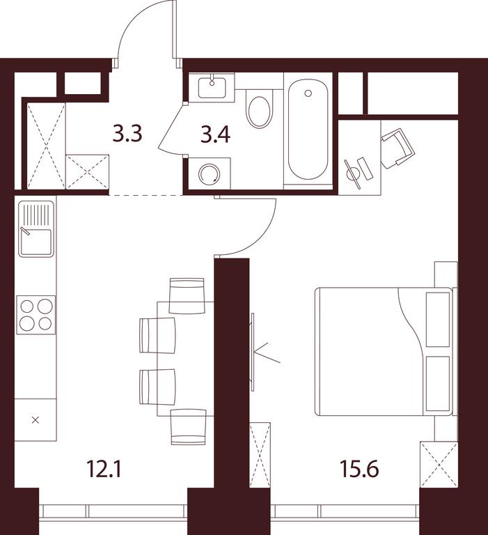 1-BD Apartment Sale, 34.4平方米 at INDY TOWERS (Indi Tauerz), Kuusinen Street, Moscow, Russia #1 1-BD Apartment Sale, 34.4平方米 at INDY TOWERS (Indi Tauerz), Kuusinen Street, Moscow, Russia #1