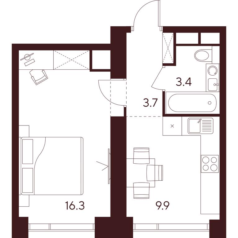 1-BD Apartment Sale, 33.3 sq. m. at INDY TOWERS (Indi Tauerz), Kuusinen Street, Moscow, Russia #1 1-BD Apartment Sale, 33.3 sq. m. at INDY TOWERS (Indi Tauerz), Kuusinen Street, Moscow, Russia #1
