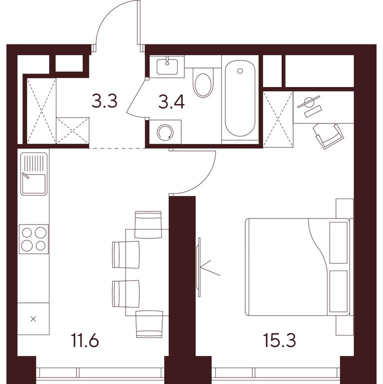 Продажа 1-комн. квартиры, 33,6 м² в ЖК «INDY TOWERS (Инди Тауэрз)», улица Куусинена, Москва, Россия #1 Продажа 1-комн. квартиры, 33,6 м² в ЖК «INDY TOWERS (Инди Тауэрз)», улица Куусинена, Москва, Россия #1