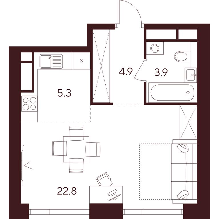 Apartment Sale, 36.9 sq. m. at INDY TOWERS (Indi Tauerz), Kuusinen Street, Moscow, Russia #1 Apartment Sale, 36.9 sq. m. at INDY TOWERS (Indi Tauerz), Kuusinen Street, Moscow, Russia #1
