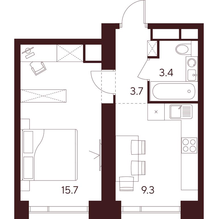 1-BD Apartment Sale, 32.1 sq. m. at INDY TOWERS (Indi Tauerz), Kuusinen Street, Moscow, Russia #1 1-BD Apartment Sale, 32.1 sq. m. at INDY TOWERS (Indi Tauerz), Kuusinen Street, Moscow, Russia #1