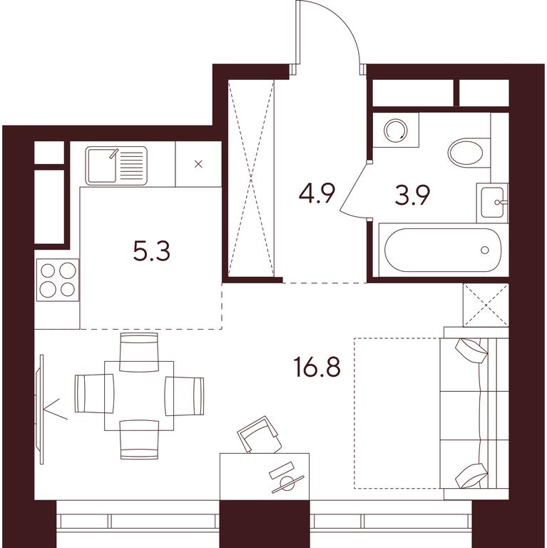 Apartment Sale, 30.9 sq. m. at INDY TOWERS (Indi Tauerz), Kuusinen Street, Moscow, Russia #1