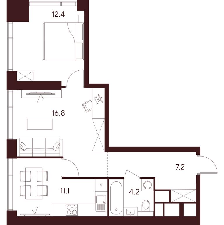 2-BD Apartment Sale, 51.7平方米 at INDY TOWERS (Indi Tauerz), Kuusinen Street, Moscow, Russia #1 2-BD Apartment Sale, 51.7平方米 at INDY TOWERS (Indi Tauerz), Kuusinen Street, Moscow, Russia #1