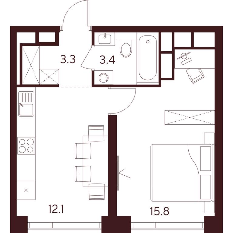 1-BD Apartment Sale, 34.6 sq. m. at INDY TOWERS (Indi Tauerz), Kuusinen Street, Moscow, Russia #1 1-BD Apartment Sale, 34.6 sq. m. at INDY TOWERS (Indi Tauerz), Kuusinen Street, Moscow, Russia #1