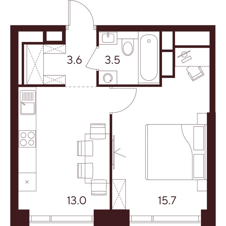 1-BD Apartment Sale, 35.8 sq. m. at INDY TOWERS (Indi Tauerz), Kuusinen Street, Moscow, Russia #1 1-BD Apartment Sale, 35.8 sq. m. at INDY TOWERS (Indi Tauerz), Kuusinen Street, Moscow, Russia #1