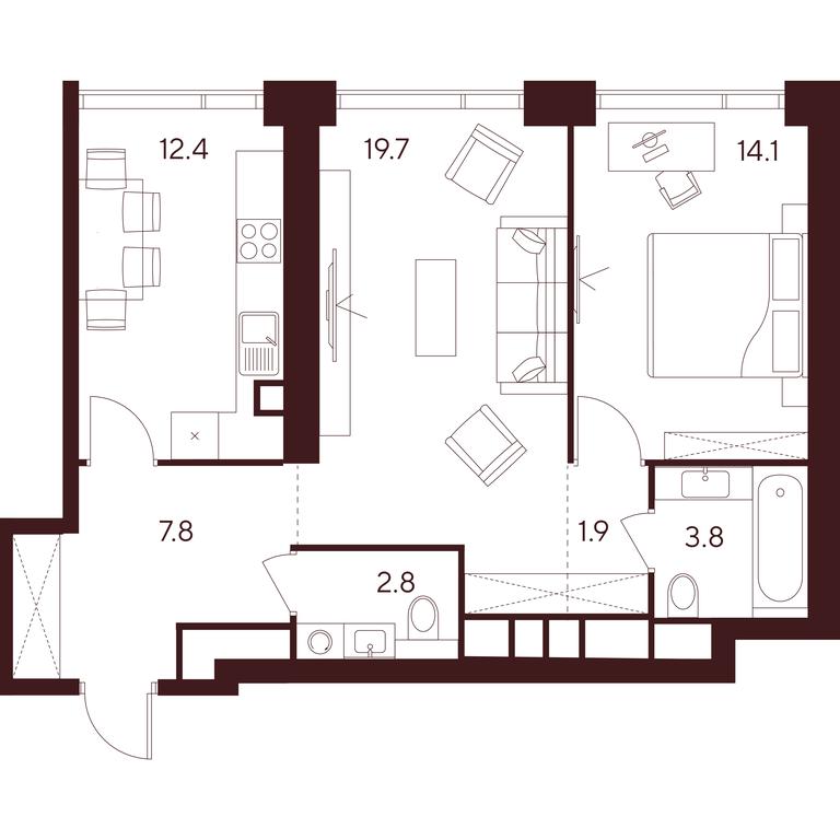 Продажа 2-комн. квартиры, 62,5 м² в ЖК «INDY TOWERS (Инди Тауэрз)», улица Куусинена, Москва, Россия #1 Продажа 2-комн. квартиры, 62,5 м² в ЖК «INDY TOWERS (Инди Тауэрз)», улица Куусинена, Москва, Россия #1
