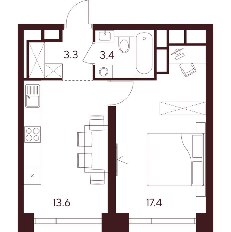 1-BD Apartment Sale, 37.7 sq. m. at INDY TOWERS (Indi Tauerz), Kuusinen Street, Moscow, Russia #1 1-BD Apartment Sale, 37.7 sq. m. at INDY TOWERS (Indi Tauerz), Kuusinen Street, Moscow, Russia #1