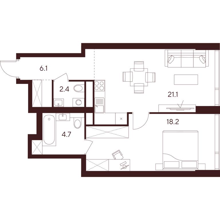 1-BD Apartment Sale, 52.5平方米 at INDY TOWERS (Indi Tauerz), Kuusinen Street, Moscow, Russia #1 1-BD Apartment Sale, 52.5平方米 at INDY TOWERS (Indi Tauerz), Kuusinen Street, Moscow, Russia #1