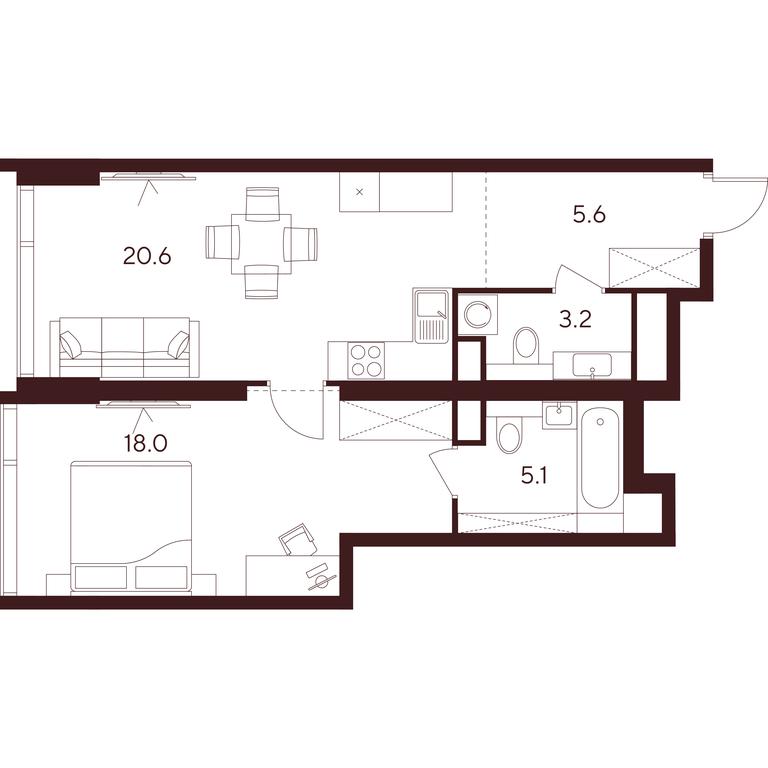 1-BD Apartment Sale, 52.5平方米 at INDY TOWERS (Indi Tauerz), Kuusinen Street, Moscow, Russia #1 1-BD Apartment Sale, 52.5平方米 at INDY TOWERS (Indi Tauerz), Kuusinen Street, Moscow, Russia #1