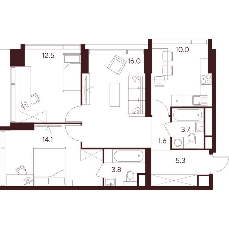 3-BD Apartment Sale, 67 sq. m. at INDY TOWERS (Indi Tauerz), Kuusinen Street, Moscow, Russia #1 3-BD Apartment Sale, 67 sq. m. at INDY TOWERS (Indi Tauerz), Kuusinen Street, Moscow, Russia #1