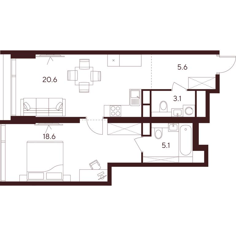 1-BD Apartment Sale, 53平方米 at INDY TOWERS (Indi Tauerz), Kuusinen Street, Moscow, Russia #1 1-BD Apartment Sale, 53平方米 at INDY TOWERS (Indi Tauerz), Kuusinen Street, Moscow, Russia #1