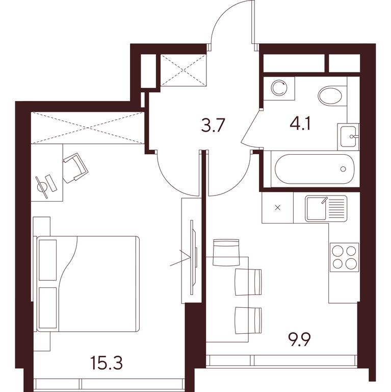 1-BD Apartment Sale, 33 sq. m. at INDY TOWERS (Indi Tauerz), Kuusinen Street, Moscow, Russia #1 1-BD Apartment Sale, 33 sq. m. at INDY TOWERS (Indi Tauerz), Kuusinen Street, Moscow, Russia #1