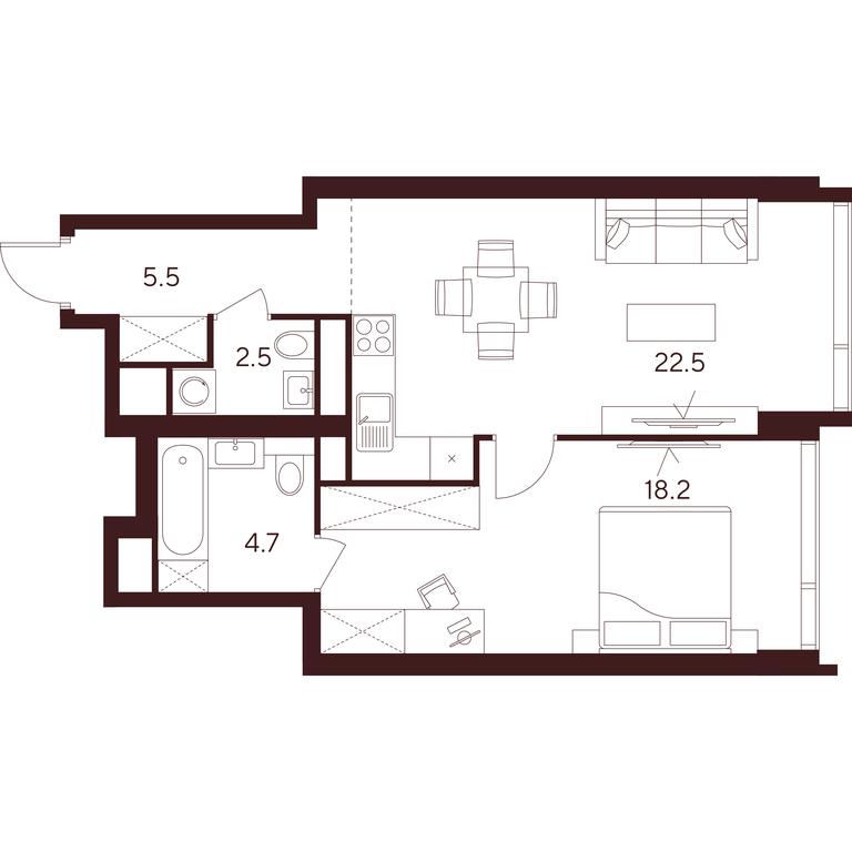 1-BD Apartment Sale, 53.4平方米 at INDY TOWERS (Indi Tauerz), Kuusinen Street, Moscow, Russia #1 1-BD Apartment Sale, 53.4平方米 at INDY TOWERS (Indi Tauerz), Kuusinen Street, Moscow, Russia #1