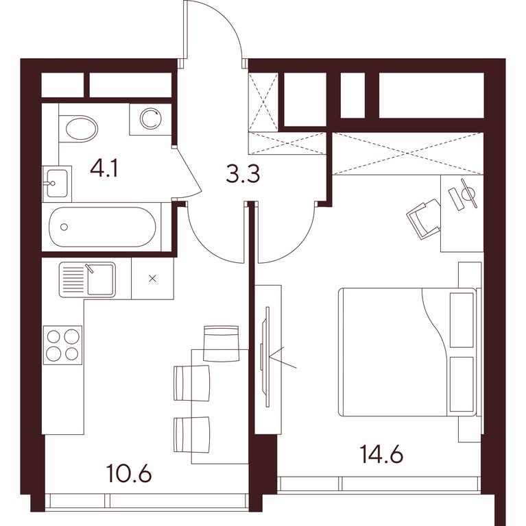 1-BD Apartment Sale, 32.6平方米 at INDY TOWERS (Indi Tauerz), Kuusinen Street, Moscow, Russia #1 1-BD Apartment Sale, 32.6平方米 at INDY TOWERS (Indi Tauerz), Kuusinen Street, Moscow, Russia #1