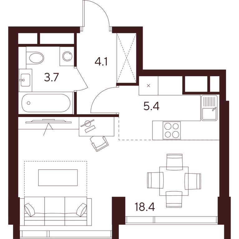 Apartment Sale, 31.6平方米 at INDY TOWERS (Indi Tauerz), Kuusinen Street, Moscow, Russia #1 Apartment Sale, 31.6平方米 at INDY TOWERS (Indi Tauerz), Kuusinen Street, Moscow, Russia #1