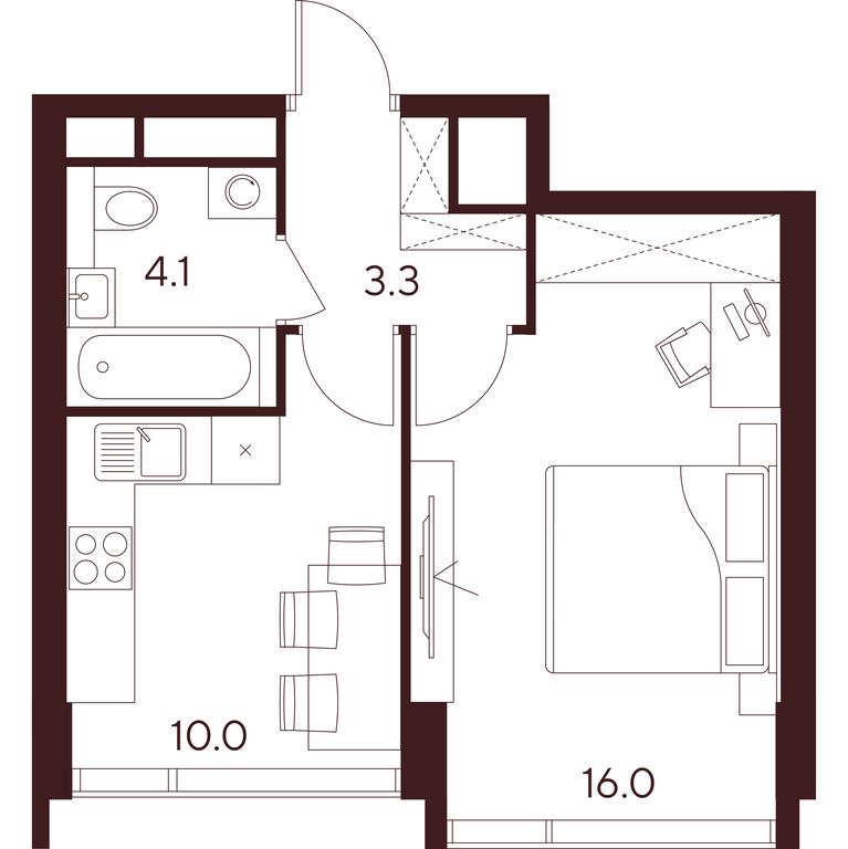 1-BD Apartment Sale, 33.4平方米 at INDY TOWERS (Indi Tauerz), Kuusinen Street, Moscow, Russia #1 1-BD Apartment Sale, 33.4平方米 at INDY TOWERS (Indi Tauerz), Kuusinen Street, Moscow, Russia #1