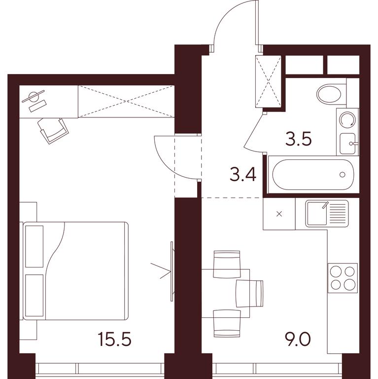 1-BD Apartment Sale, 31.4 sq. m. at INDY TOWERS (Indi Tauerz), Kuusinen Street, Moscow, Russia #1 1-BD Apartment Sale, 31.4 sq. m. at INDY TOWERS (Indi Tauerz), Kuusinen Street, Moscow, Russia #1