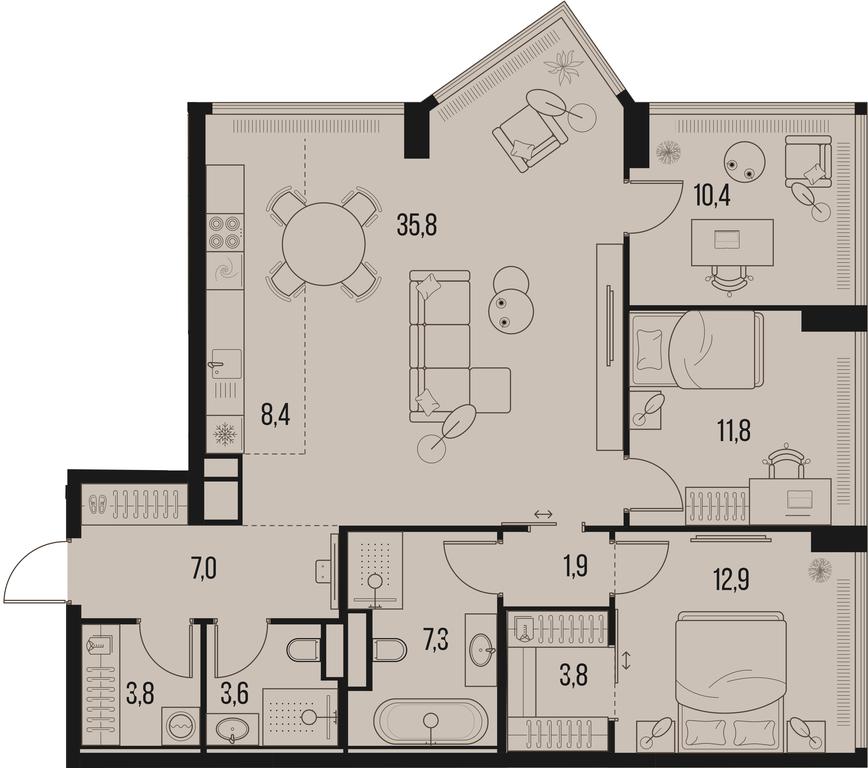 3-BD Apartment Sale, 106.7平方米 at High Life, Letnikovskaya Street, 11/10с1, Moscow, Russia #1 3-BD Apartment Sale, 106.7平方米 at High Life, Letnikovskaya Street, 11/10с1, Moscow, Russia #1