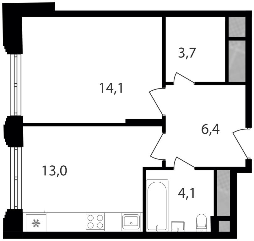 1-BD Apartment Sale, 41.3 sq. m. at Varshavskie Vorota, Varshavskoye Highway, 141, Moscow, Russia #1 1-BD Apartment Sale, 41.3 sq. m. at Varshavskie Vorota, Varshavskoye Highway, 141, Moscow, Russia #1