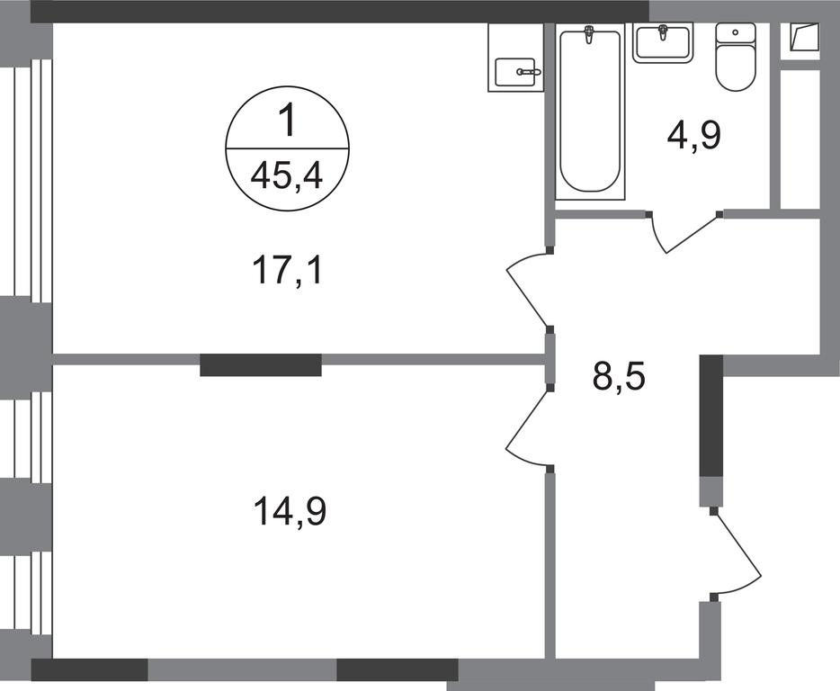 Apartment Sale, 45.4 sq. m. at Peredelkino Blizhnee, Korneya Chukovskogo Street, 1, Vnukovskoye Settlement, Moscow, Russia #1 Apartment Sale, 45.4 sq. m. at Peredelkino Blizhnee, Korneya Chukovskogo Street, 1, Vnukovskoye Settlement, Moscow, Russia #1