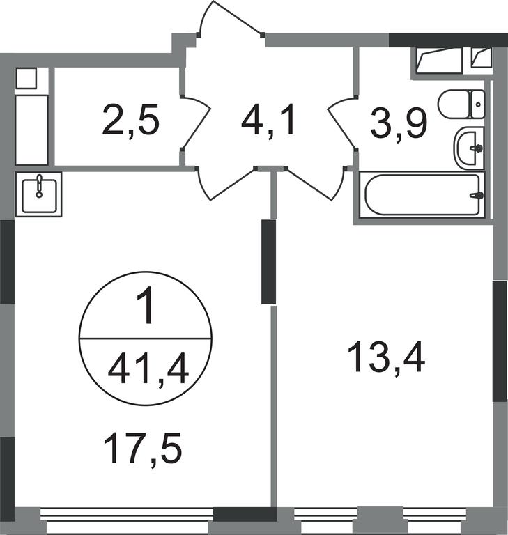 Apartment Sale, 41.4 sq. m. at Peredelkino Blizhnee, Korneya Chukovskogo Street, 1, Vnukovskoye Settlement, Moscow, Russia #1 Apartment Sale, 41.4 sq. m. at Peredelkino Blizhnee, Korneya Chukovskogo Street, 1, Vnukovskoye Settlement, Moscow, Russia #1