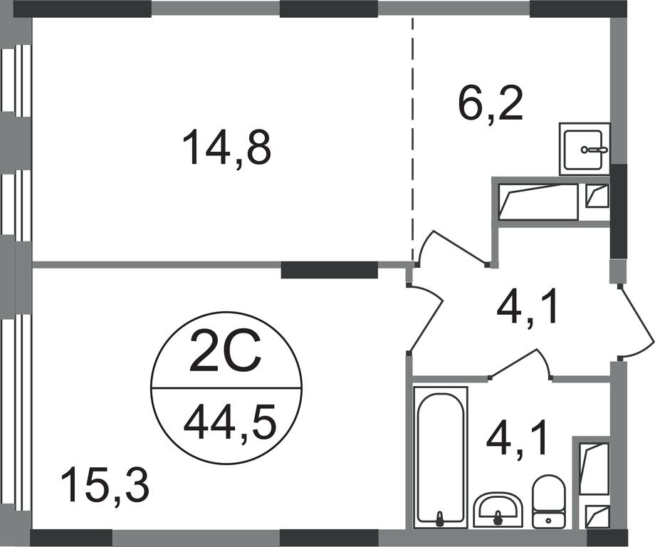 2-BD Apartment Sale, 44.5 sq. m. at Peredelkino Blizhnee, Korneya Chukovskogo Street, 1, Vnukovskoye Settlement, Moscow, Russia #1 2-BD Apartment Sale, 44.5 sq. m. at Peredelkino Blizhnee, Korneya Chukovskogo Street, 1, Vnukovskoye Settlement, Moscow, Russia #1