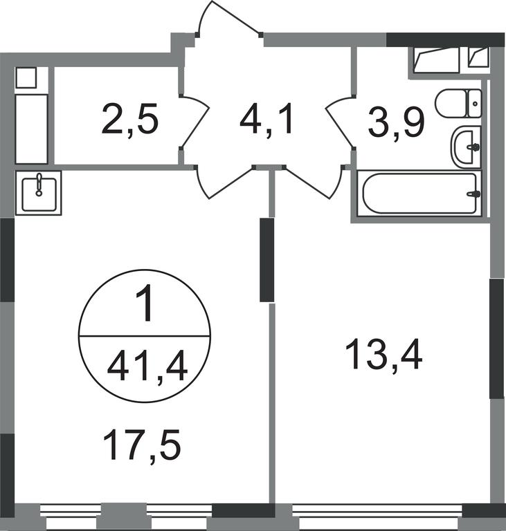 Apartment Sale, 41.4 sq. m. at Peredelkino Blizhnee, Korneya Chukovskogo Street, 1, Vnukovskoye Settlement, Moscow, Russia #1
