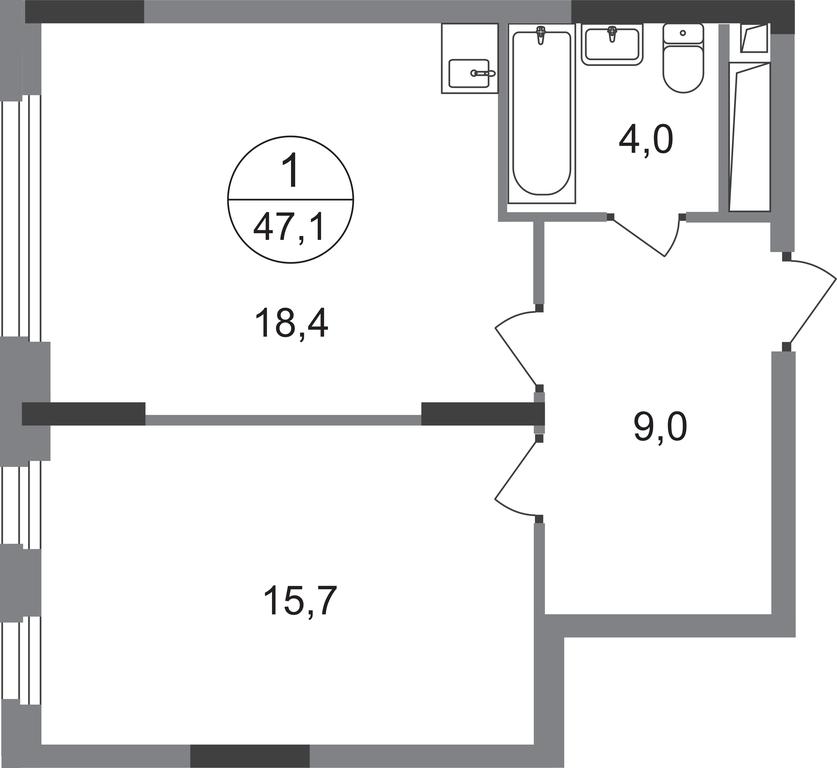 Apartment Sale, 47.1平方米 at Peredelkino Blizhnee, Korneya Chukovskogo Street, 1, Vnukovskoye Settlement, Moscow, Russia #1 Apartment Sale, 47.1平方米 at Peredelkino Blizhnee, Korneya Chukovskogo Street, 1, Vnukovskoye Settlement, Moscow, Russia #1