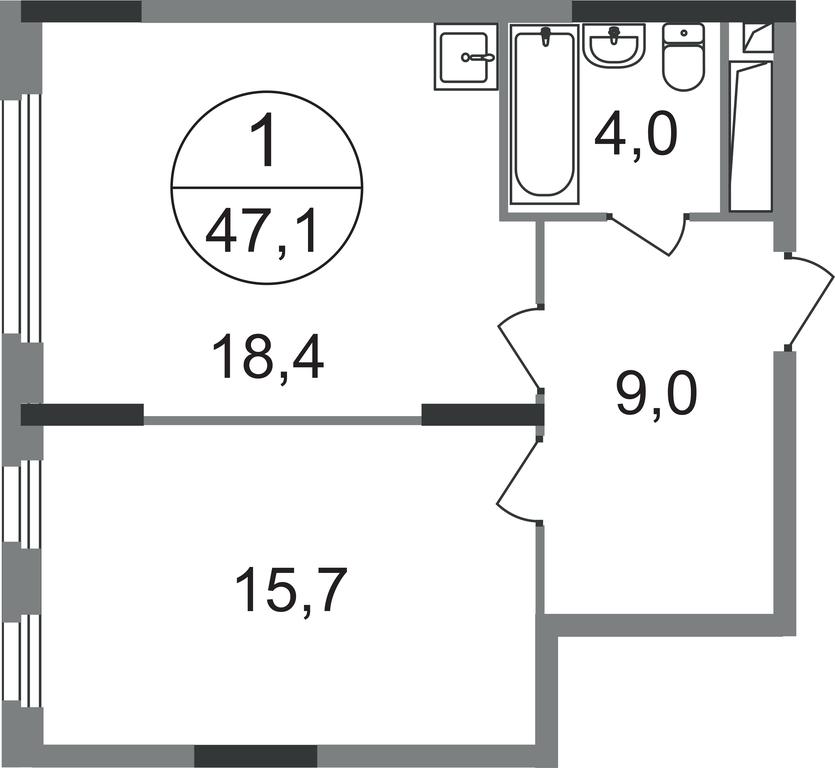 Apartment Sale, 47.1平方米 at Peredelkino Blizhnee, Korneya Chukovskogo Street, 1, Vnukovskoye Settlement, Moscow, Russia #1 Apartment Sale, 47.1平方米 at Peredelkino Blizhnee, Korneya Chukovskogo Street, 1, Vnukovskoye Settlement, Moscow, Russia #1