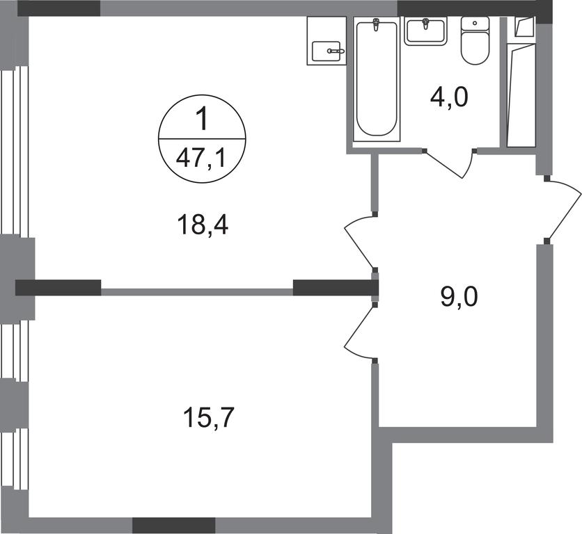 Apartment Sale, 47.1 sq. m. at Peredelkino Blizhnee, Korneya Chukovskogo Street, 1, Vnukovskoye Settlement, Moscow, Russia #1 Apartment Sale, 47.1 sq. m. at Peredelkino Blizhnee, Korneya Chukovskogo Street, 1, Vnukovskoye Settlement, Moscow, Russia #1