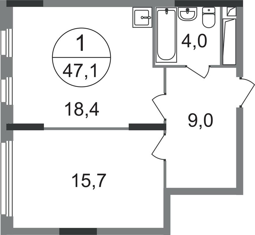 Apartment Sale, 47.1平方米 at Peredelkino Blizhnee, Korneya Chukovskogo Street, 1, Vnukovskoye Settlement, Moscow, Russia #1 Apartment Sale, 47.1平方米 at Peredelkino Blizhnee, Korneya Chukovskogo Street, 1, Vnukovskoye Settlement, Moscow, Russia #1