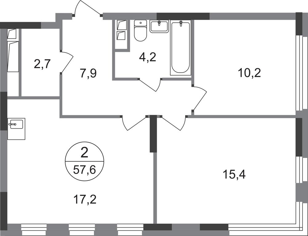 2-BD Apartment Sale, 57.6 sq. m. at Peredelkino Blizhnee, Korneya Chukovskogo Street, 1, Vnukovskoye Settlement, Moscow, Russia #1 2-BD Apartment Sale, 57.6 sq. m. at Peredelkino Blizhnee, Korneya Chukovskogo Street, 1, Vnukovskoye Settlement, Moscow, Russia #1