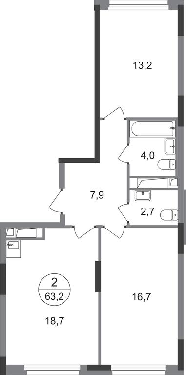 2-BD Apartment Sale, 63.2 sq. m. at Peredelkino Blizhnee, Korneya Chukovskogo Street, 1, Vnukovskoye Settlement, Moscow, Russia #1 2-BD Apartment Sale, 63.2 sq. m. at Peredelkino Blizhnee, Korneya Chukovskogo Street, 1, Vnukovskoye Settlement, Moscow, Russia #1