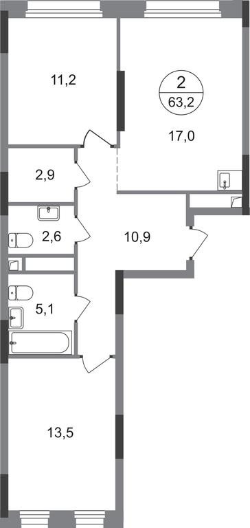 2-BD Apartment Sale, 63.2 sq. m. at Peredelkino Blizhnee, Korneya Chukovskogo Street, 1, Vnukovskoye Settlement, Moscow, Russia #1 2-BD Apartment Sale, 63.2 sq. m. at Peredelkino Blizhnee, Korneya Chukovskogo Street, 1, Vnukovskoye Settlement, Moscow, Russia #1