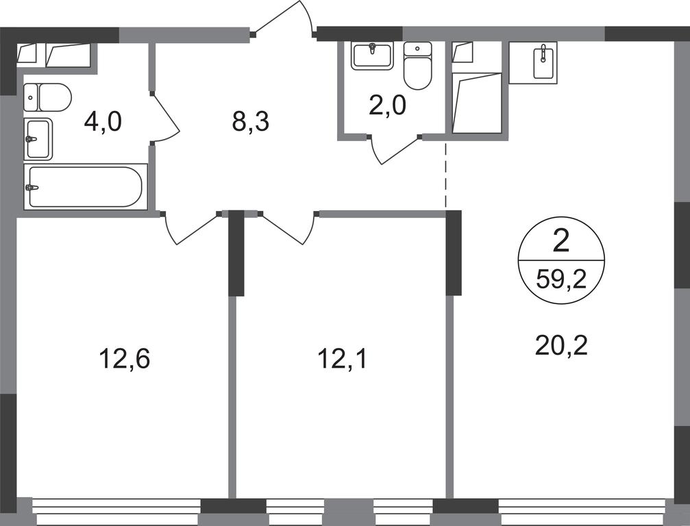 2-BD Apartment Sale, 59.2 sq. m. at Peredelkino Blizhnee, Korneya Chukovskogo Street, 1, Vnukovskoye Settlement, Moscow, Russia #1 2-BD Apartment Sale, 59.2 sq. m. at Peredelkino Blizhnee, Korneya Chukovskogo Street, 1, Vnukovskoye Settlement, Moscow, Russia #1