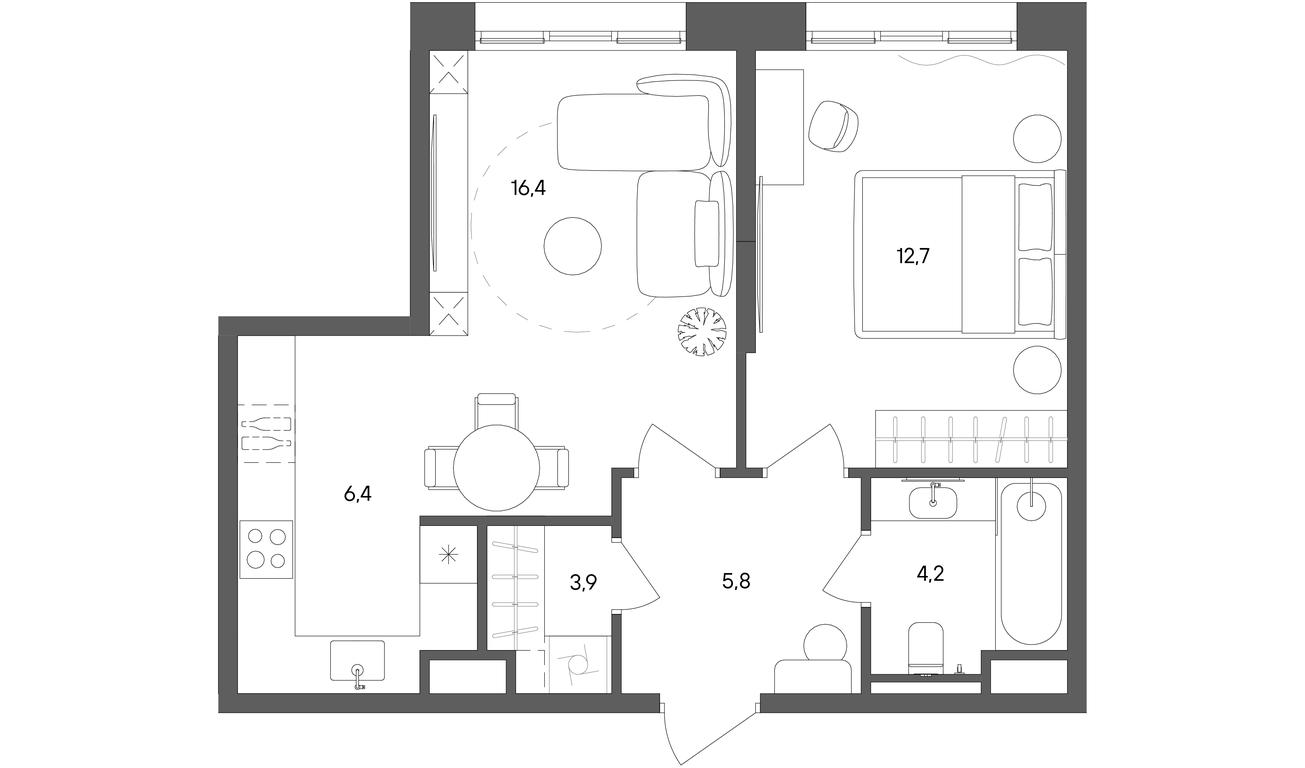 1-BD Apartment Sale, 49.4 sq. m. at Sokolniki (Sokolniki), Gastello Street, Moscow, Russia #1 1-BD Apartment Sale, 49.4 sq. m. at Sokolniki (Sokolniki), Gastello Street, Moscow, Russia #1