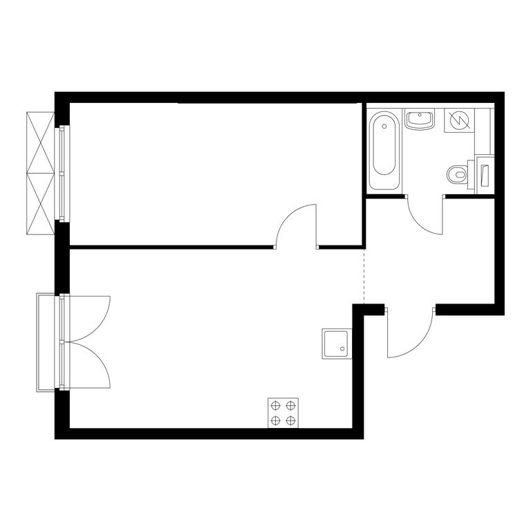 1-BD Apartment Sale, 44.9 sq. m. at Rustaveli 14, Rustaveli Street, 14с20, Moscow, Russia #1
