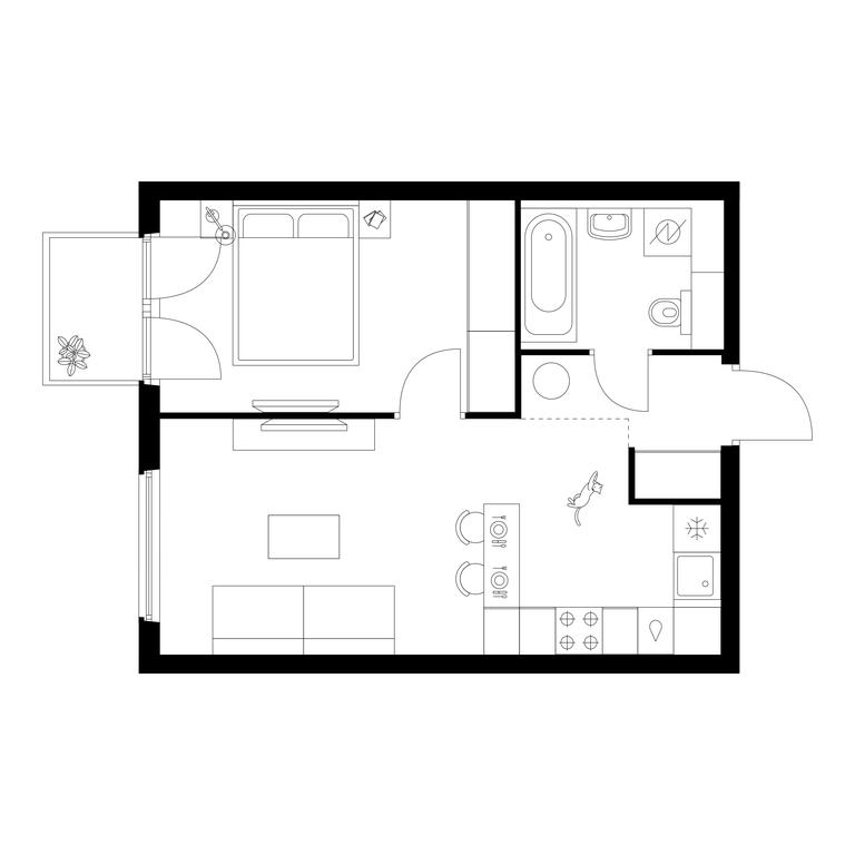 1-BD Apartment Sale, 40.8 sq. m. at Kronshtadtskiy 9, Kronshtadtsky Boulevard, 9с21, Moscow, Russia #1