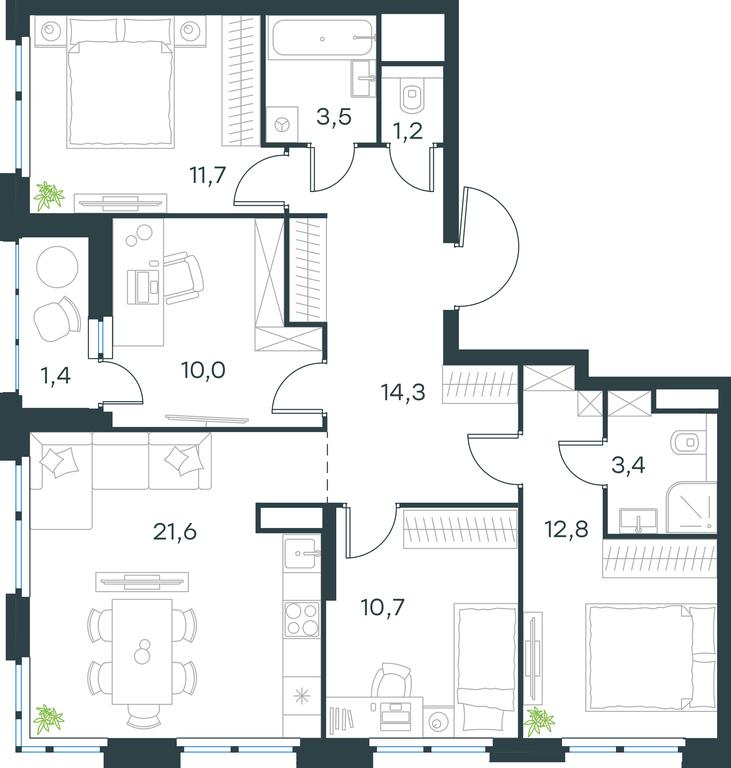 3-BD Apartment Sale, 90.6 sq. m. at Gorod V lesu, Gorod V Lesu Residential Complex, Village of Otradnoye, Krasnogorsk Urban District, Moscow Region, Russia #1 3-BD Apartment Sale, 90.6 sq. m. at Gorod V lesu, Gorod V Lesu Residential Complex, Village of Otradnoye, Krasnogorsk Urban District, Moscow Region, Russia #1