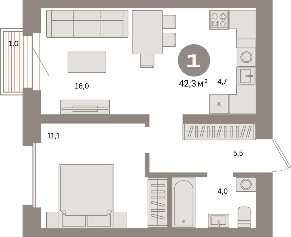 1-BD Apartment Sale, 42.3 sq. m. at Kvartal Metronom, Tagilskaya Street, Moscow, Russia #1 1-BD Apartment Sale, 42.3 sq. m. at Kvartal Metronom, Tagilskaya Street, Moscow, Russia #1