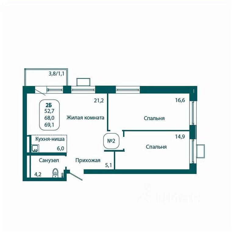 1-BD Apartment Sale, 69.1 sq. m. at Andreevka LIFE, Georgievskoe Highway, Moscow Region, Russia #1