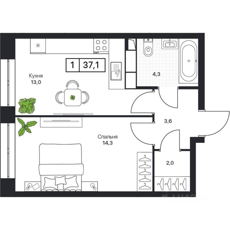 Apartment Sale, 37.1 sq. m. at Pushkino Grad, Polevaya ulitsa, selo Bratovshchina, Pshkinskiy Urban District, Moscow Region, Russia #1 Apartment Sale, 37.1 sq. m. at Pushkino Grad, Polevaya ulitsa, selo Bratovshchina, Pshkinskiy Urban District, Moscow Region, Russia #1