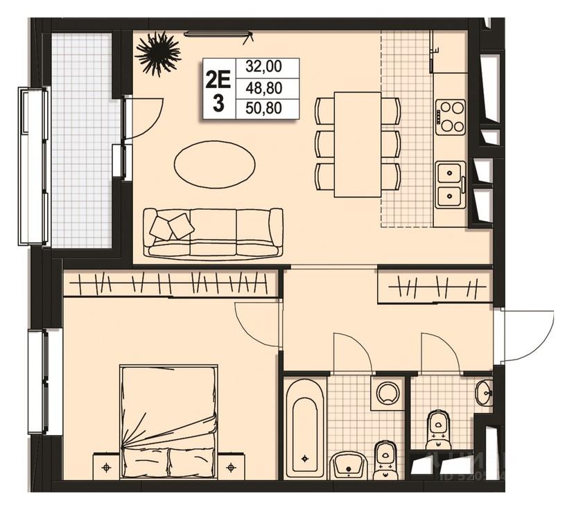 1-BD Apartment Sale, 48.4平方米 at Atlantis, Novomytischinsky Avenue, Mytischi, Moscow Region, Russia #1 1-BD Apartment Sale, 48.4平方米 at Atlantis, Novomytischinsky Avenue, Mytischi, Moscow Region, Russia #1