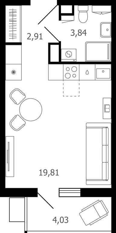 Apartment Sale, 28 sq. m. at Desyatka, Molodyozhnaya Street, 8, Ramenskoye, Moscow Region, Russia #1