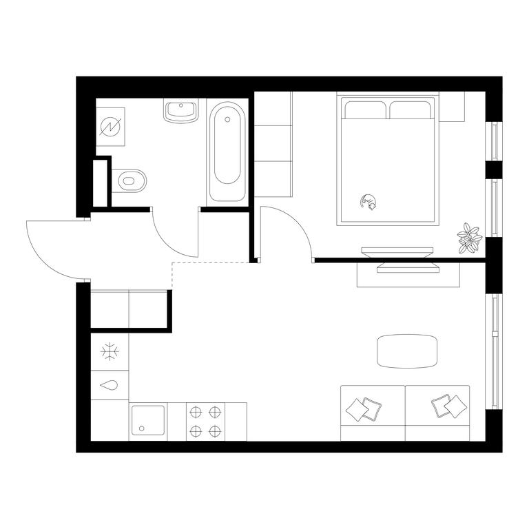 1-BD Apartment Sale, 32.6 sq. m. at Ilinskie Luga, Zapovednaya Street, 1, posyolok Ilyinskoye-Usovo, Krasnogorsk City District, Moscow Region, Russia #2